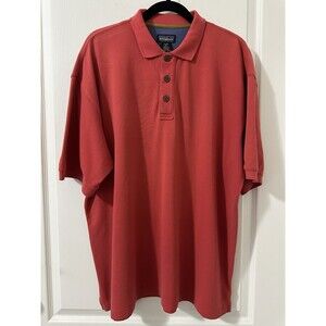 Patagonia Polo Shirt Mens XL Red Cotton Short Sleeve Performance Golf